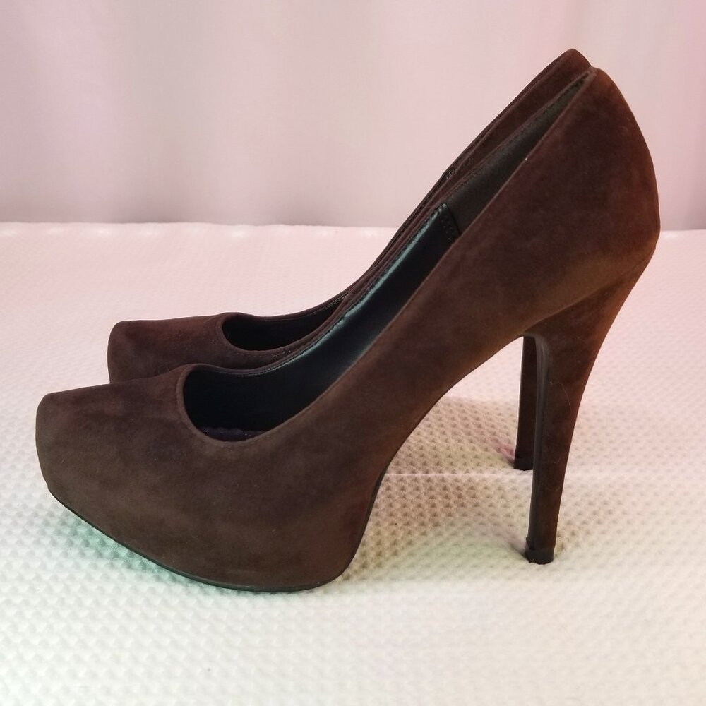 Qupid Women's Brown Platform Pumps Size 6